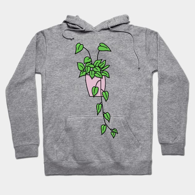 Hangplant Philodendron Scandens Color Hoodie by Reujken